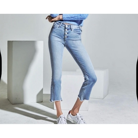 McGuire Denim Barley Boot Button Fly Raw Hem Cropped Jeans Size 25 Style 185C - Picture 1 of 11